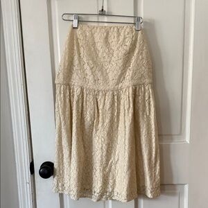 United Colors Of Benetton strapless Cream Lace Mini Dress